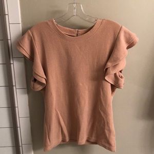 Pink ruffled sleeve top